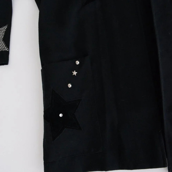 Vintage Eric Ryan Black "Stars  & Bolt" Design Open Face Blazer - Picture 8 of 13